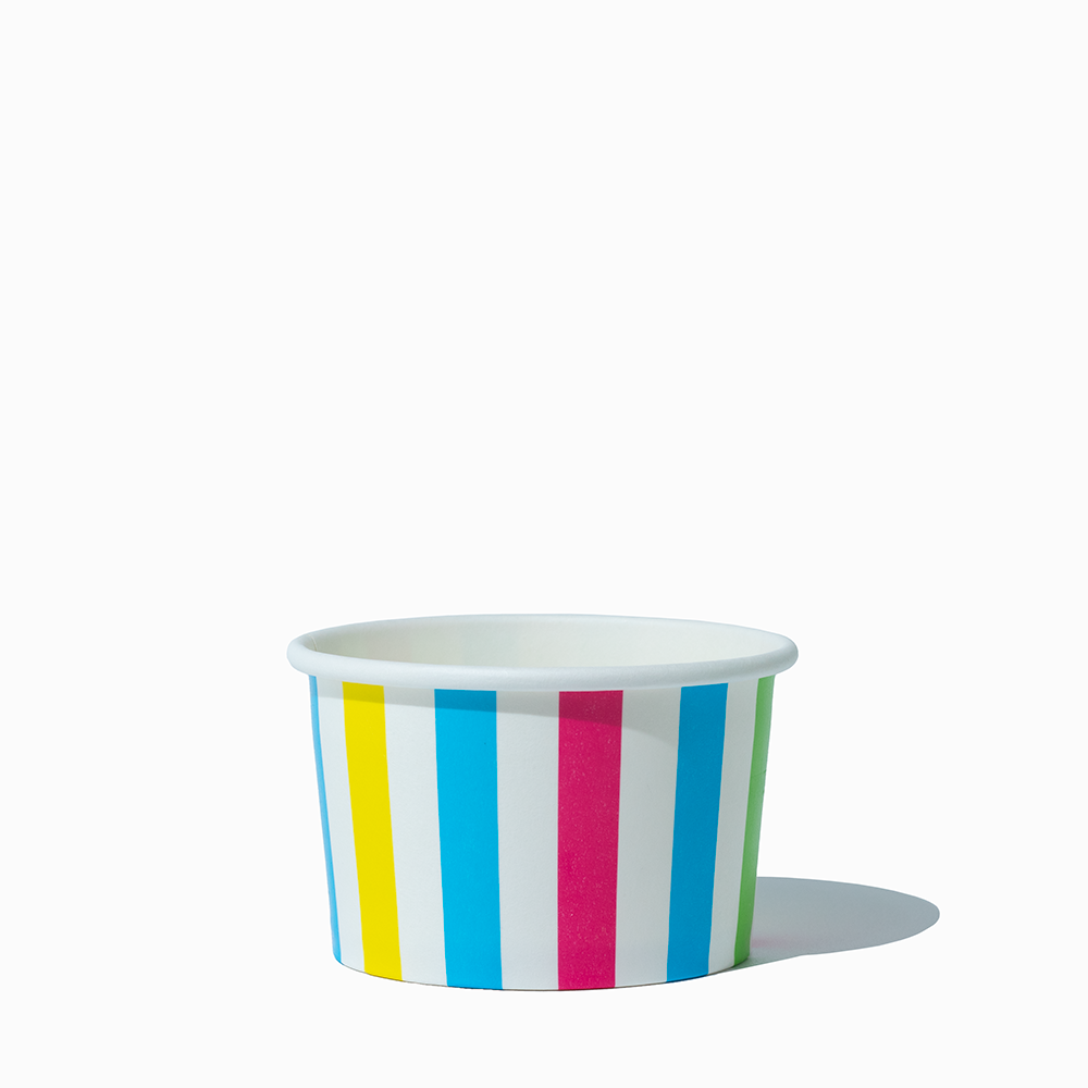 4 oz rainbow striped madness ice cream cups product