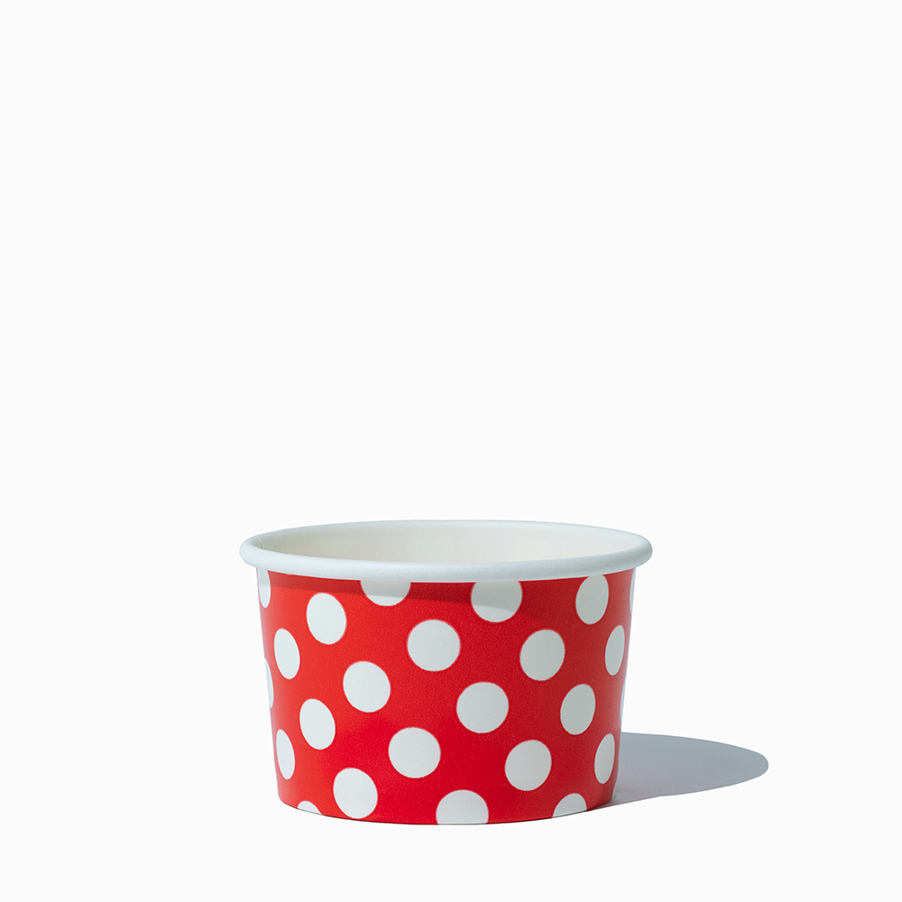 4 oz red polka dotty ice cream cups product