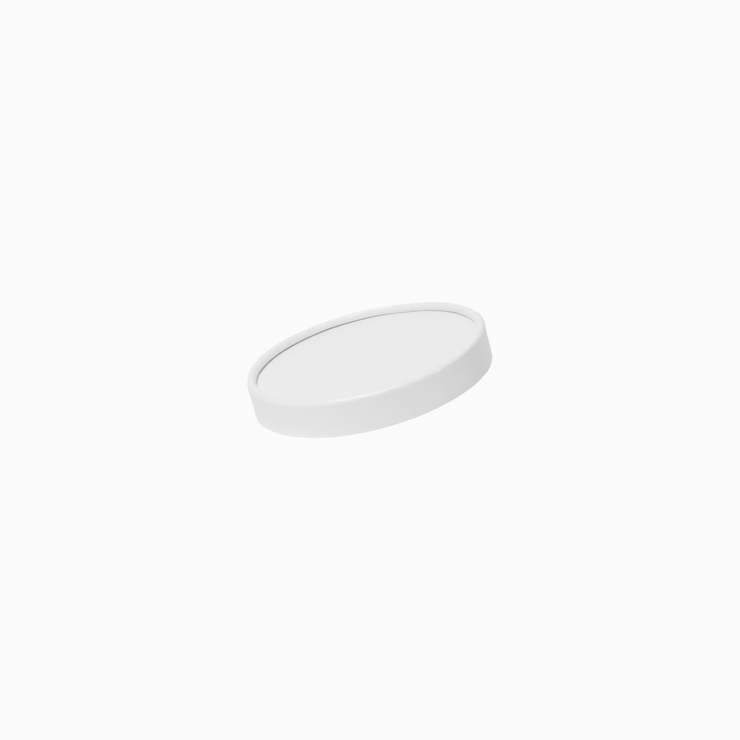 UNIQ 5 oz Premium Glossy White Paper To-Go Container Lids - 500/Case