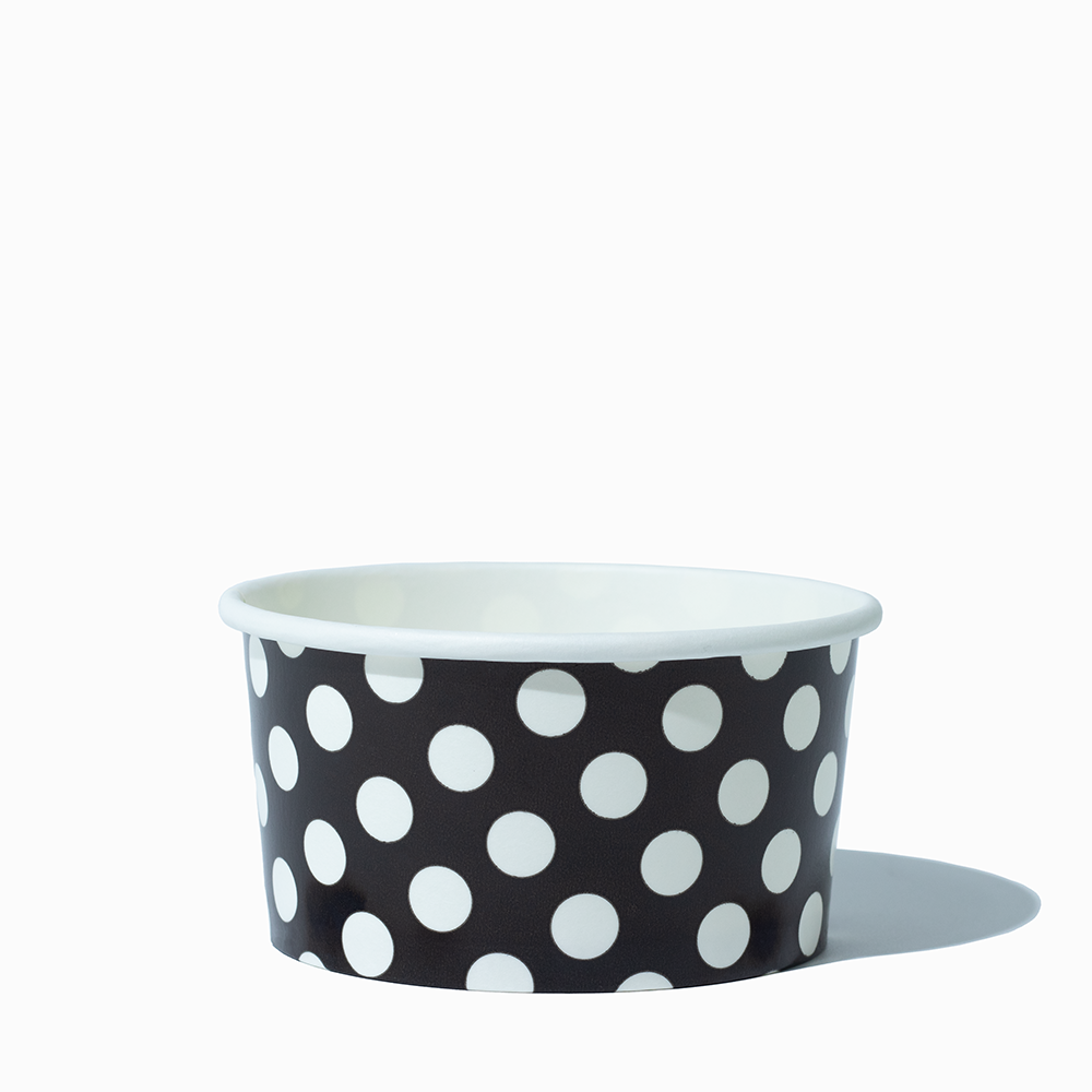 6 oz black polka dotty ice cream cups product