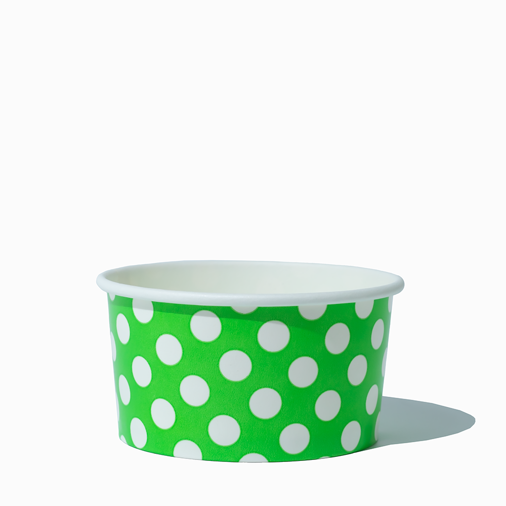 6 oz green polka dotty ice cream cups product