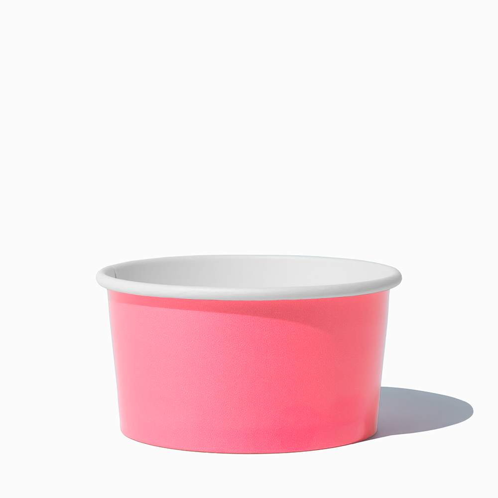 6 oz hot pink ice cream cup empty