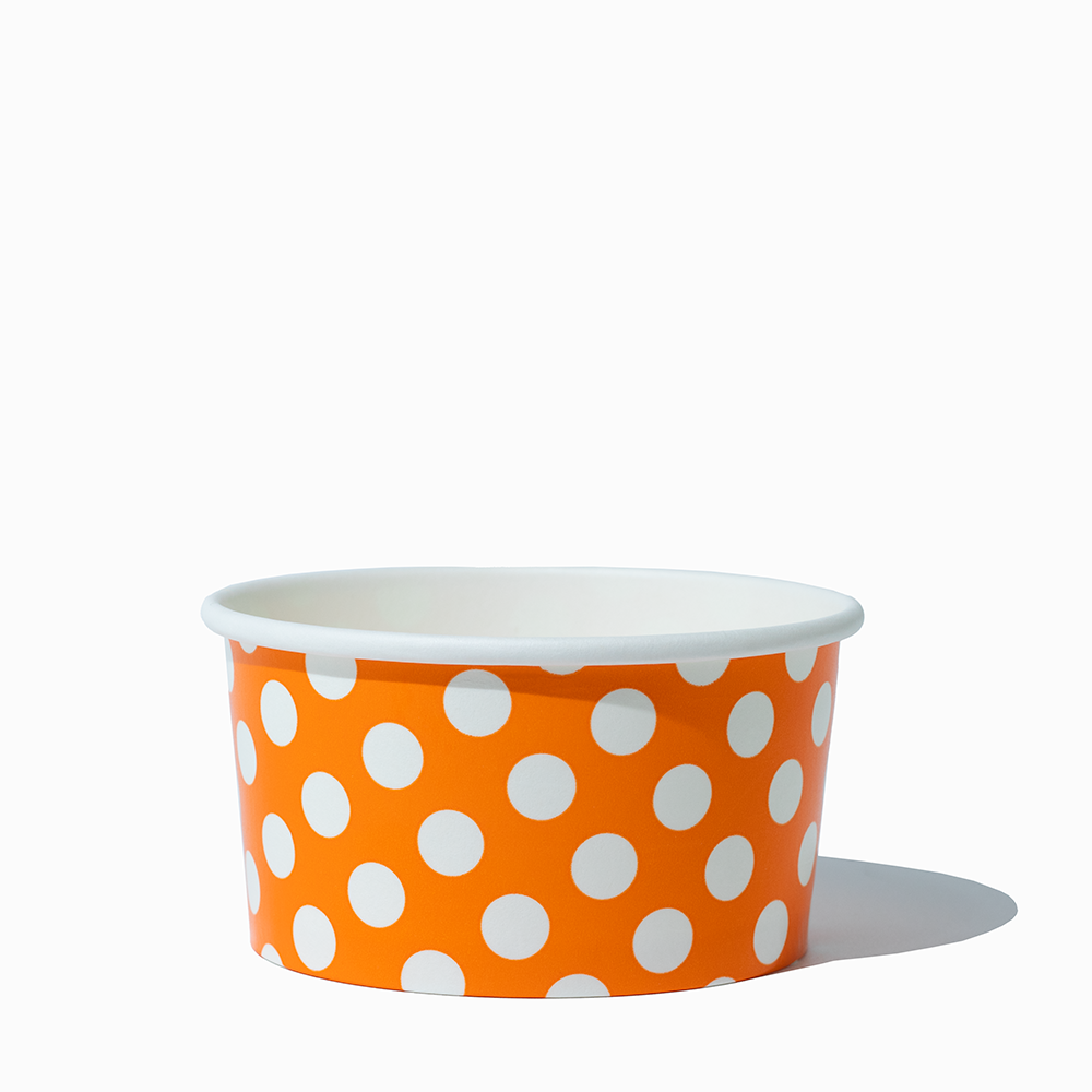 6 oz orange polka dotty ice cream cups product