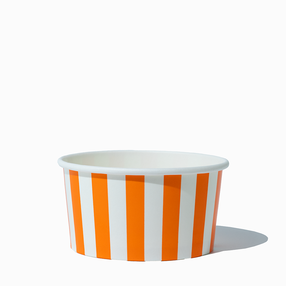 6 oz orange striped madness ice cream cups product