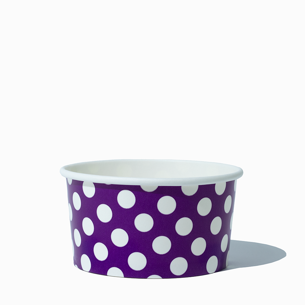 6 oz purple polka dotty ice cream cups product