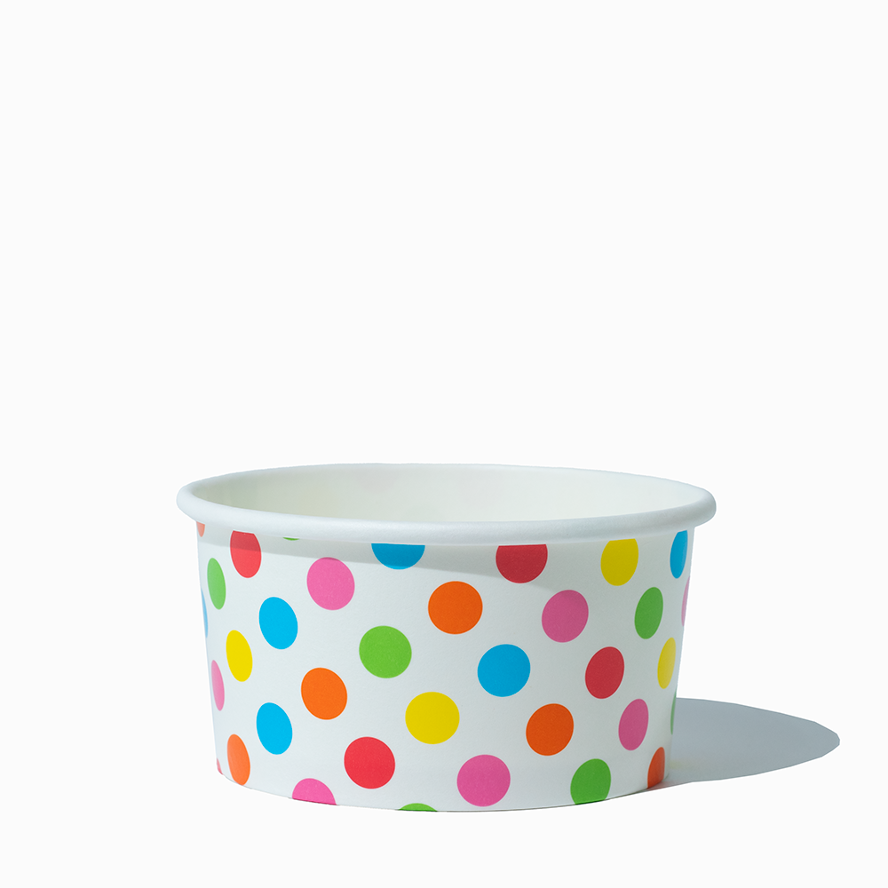 6 oz rainbow polka dotty ice cream cups product