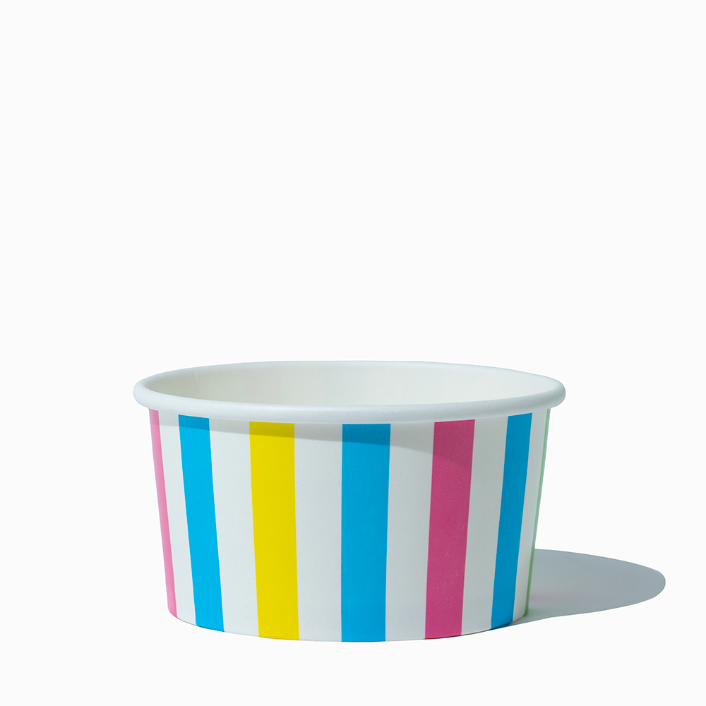 6 oz rainbow striped madness ice cream cups product