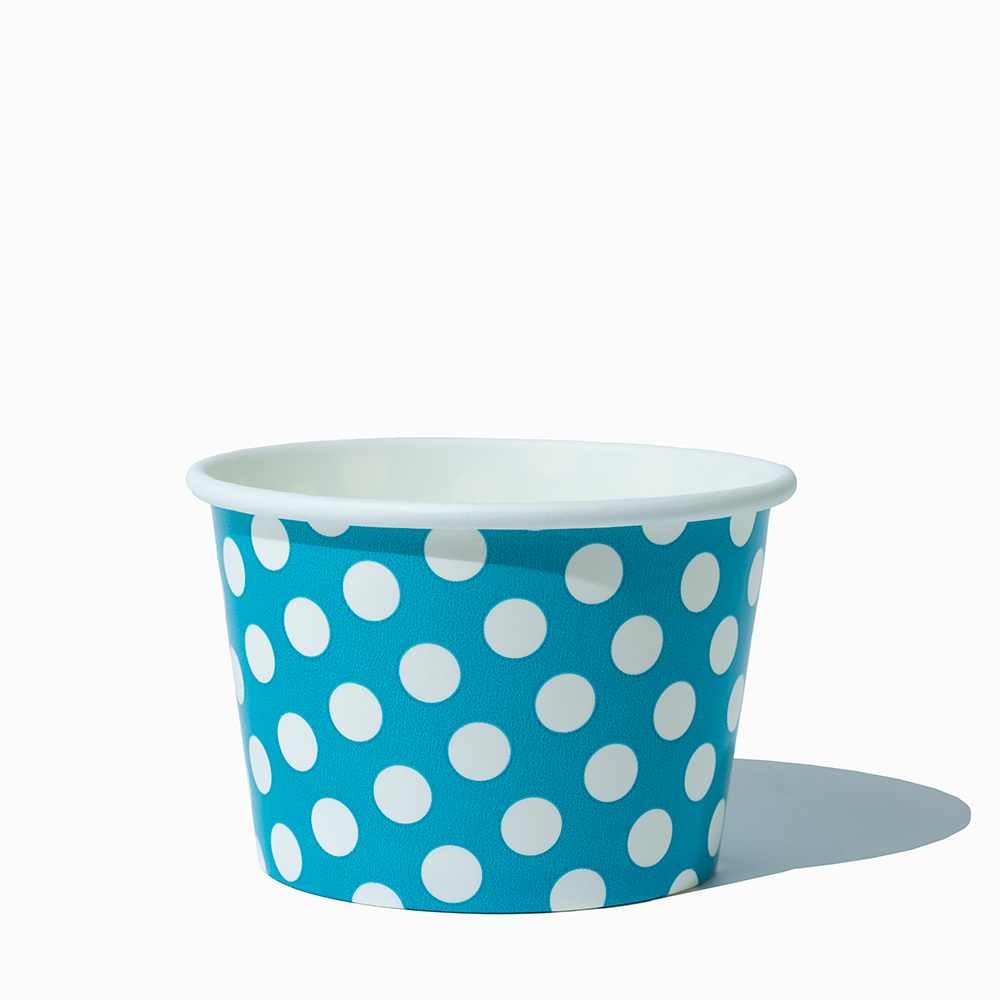 8 oz blue polka dotty ice cream cups product