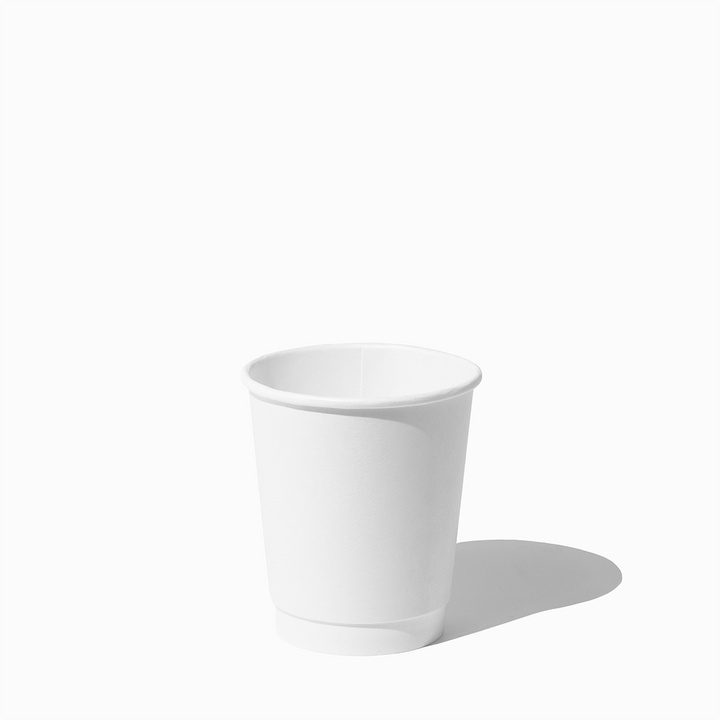 8 oz white double wall hot cup lifestyle