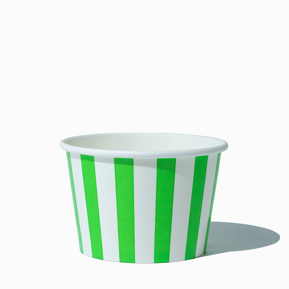 8 oz green striped madness ice cream cups product