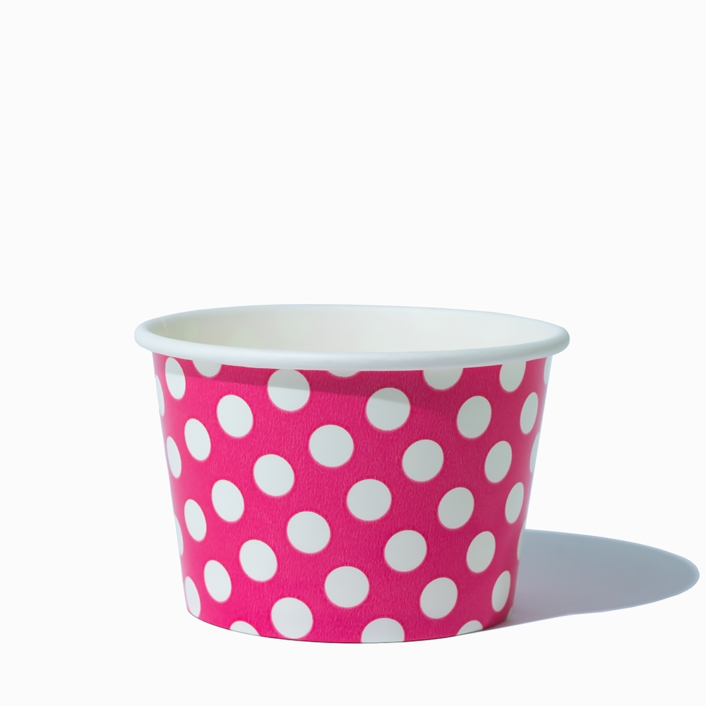 8 oz pink polka dotty ice cream cups product