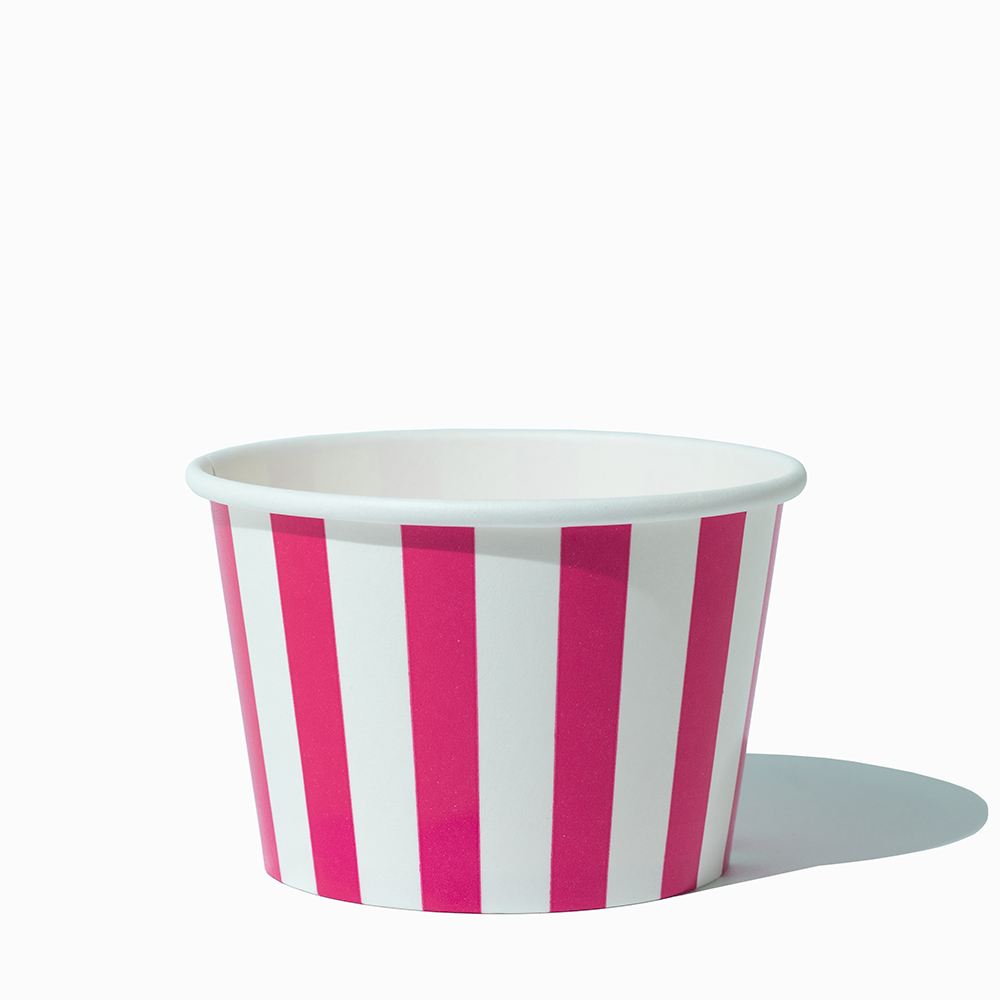 8 oz pink striped madness ice cream cups product