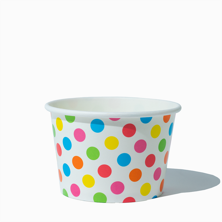 8 oz rainbow polka dotty ice cream cups product