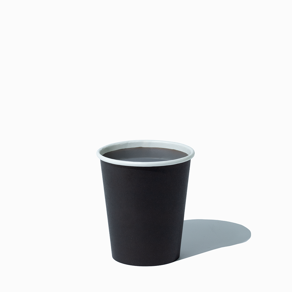 8 oz Black Single-Wall Hot Paper Cups - Frozen Dessert Supplies