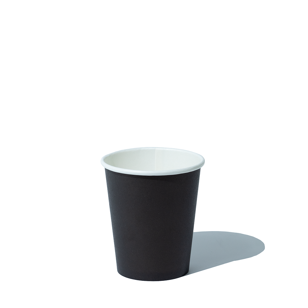 8 oz single wall black hot paper cup 90mm lifestyle