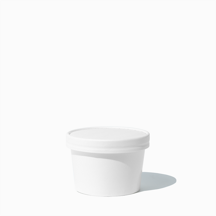 UNIQ 8 oz White Ice Cream To Go Containers With Non-Vented Lids - 250/Case