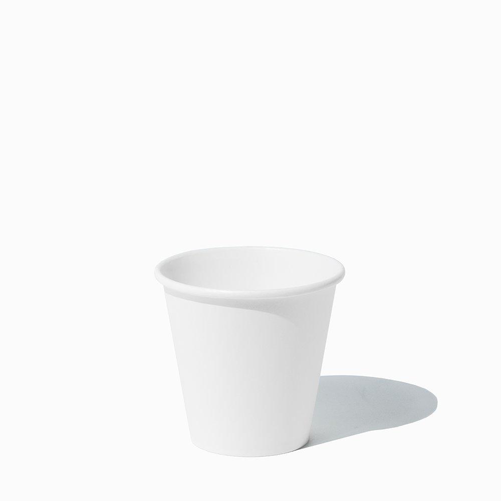 8 oz white single wall paper hot cups lifestyle