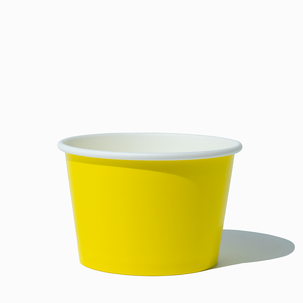 Yellow Paper Ice Cream Cups - Wholesale & Bulk - Frozen Dessert Supplies