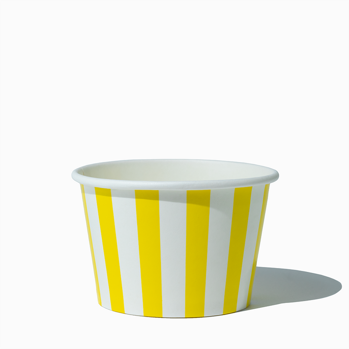 8 oz yellow striped madness ice cream cups product