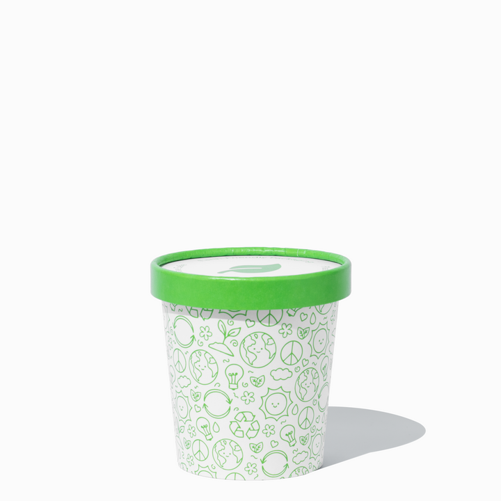 UNIQ 8/12/16 oz Premium Compostable Friendly Green Paper To-Go Container Lids - 500/Case