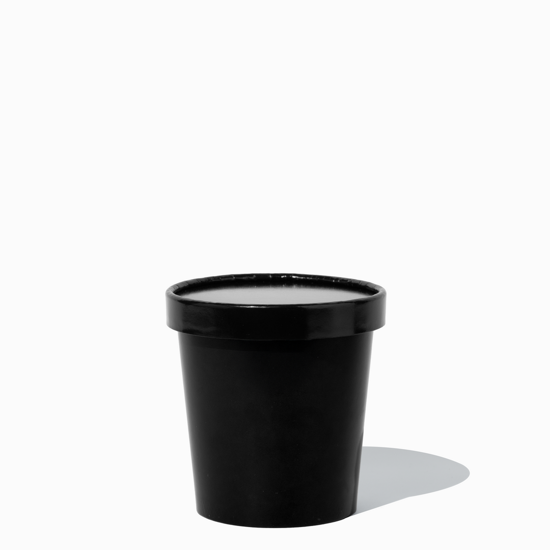 UNIQ 8/12/16 oz Premium Glossy Black Paper To-Go Container Lids - 500/Case