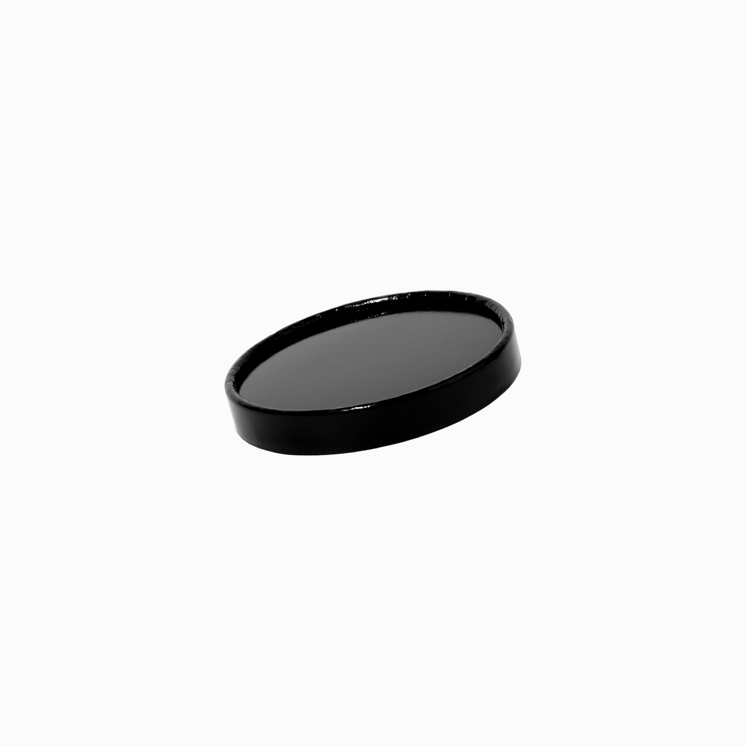 UNIQ 8/12/16 oz Premium Glossy Black Paper To-Go Container Lids - 500/Case