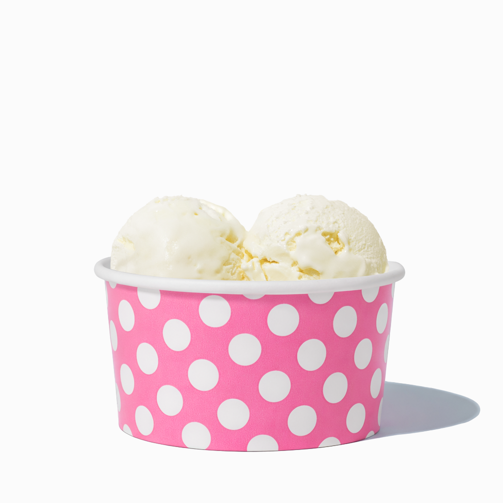 UNIQ 6 oz Light Pink Polka Dotty Ice Cream Cups - 1000/Case