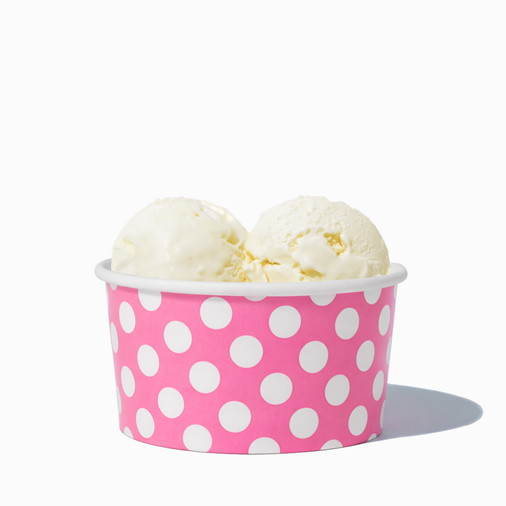 UNIQ 6 oz Light Pink Polka Dotty Ice Cream Cups - 1000/Case