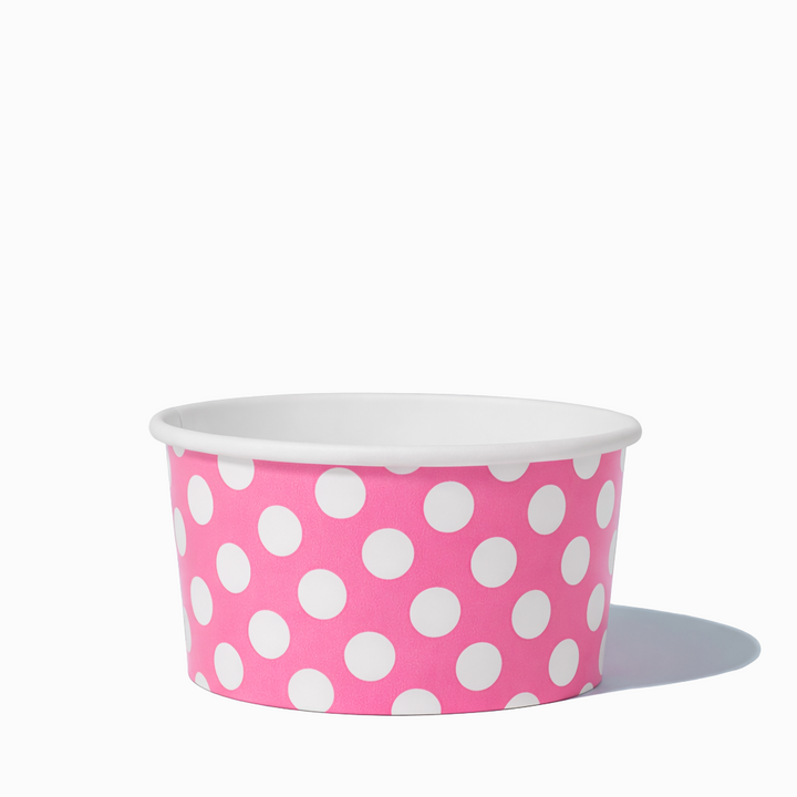 UNIQ 6 oz Light Pink Polka Dotty Ice Cream Cups - 1000/Case
