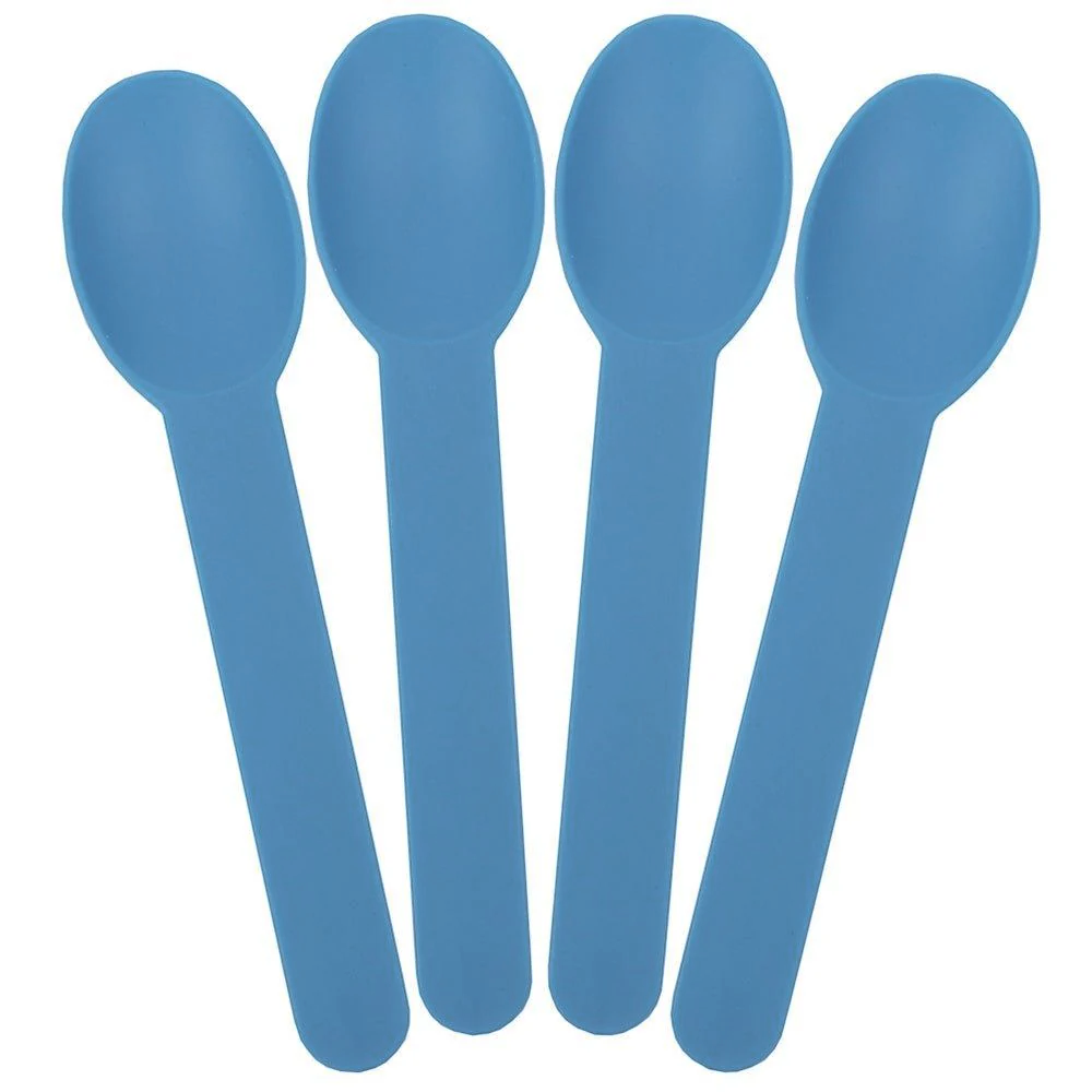 UNIQ Blue Heavy Duty Ice Cream Spoons - Frozen Dessert Supplies