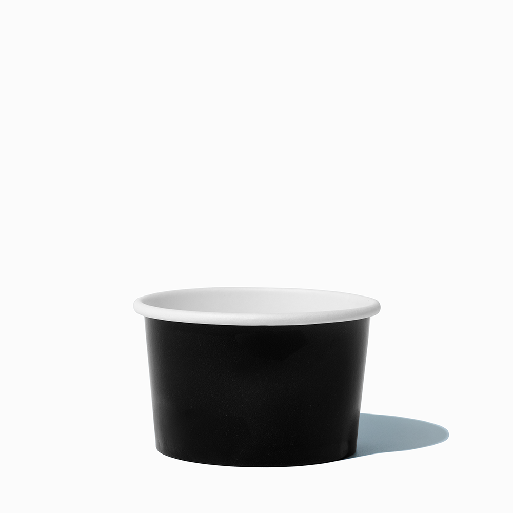 4 oz Black Ice Cream Paper Cups - Frozen Dessert Supplies
