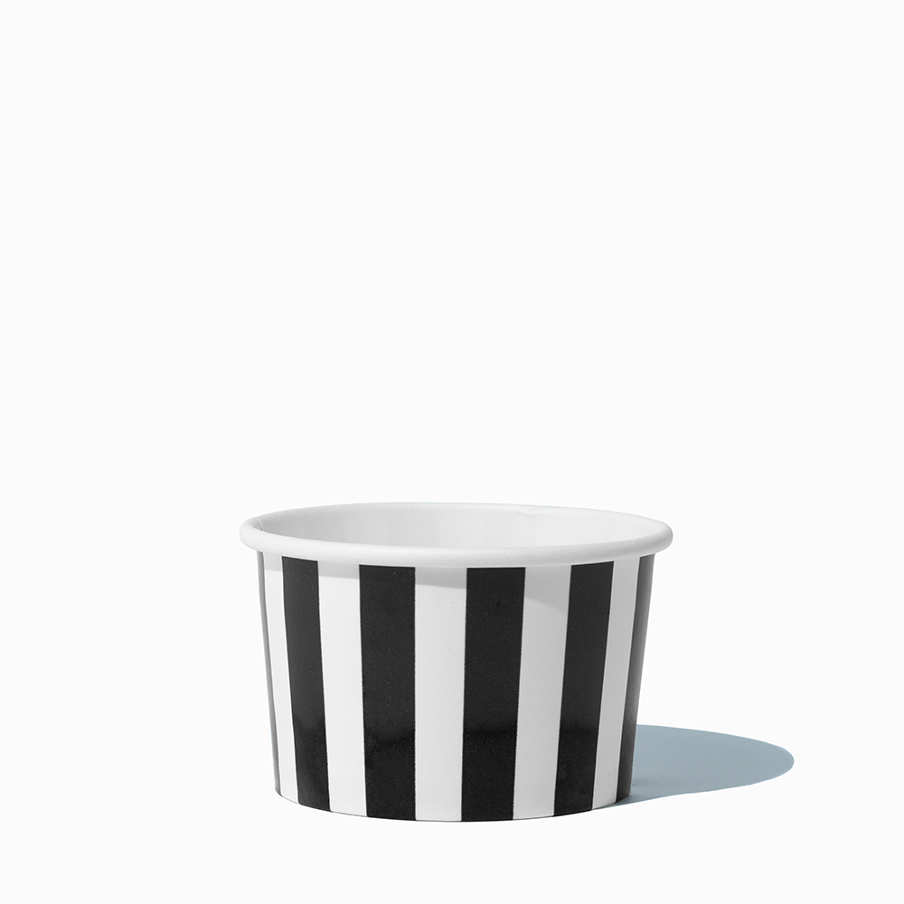 UNIQ 4 oz Black Striped Ice Cream Cups