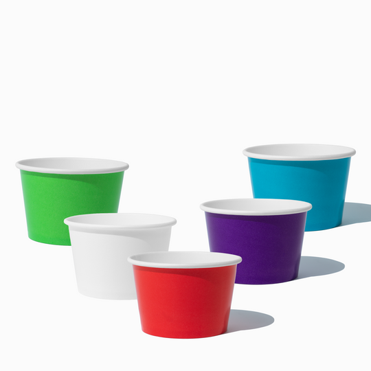 UNIQ 8 oz Mixed Colors Solid Ice Cream Cups - 1000/Case - Frozen ...