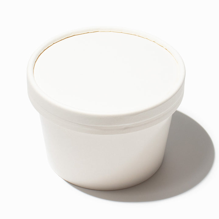 UNIQIFY 8 oz White Ice Cream To Go Containers With Non-Vented Lids - Frozen Dessert Supplies