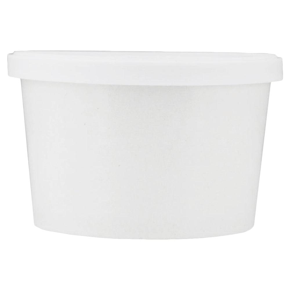 UNIQIFY® 4 oz White Flat Ice Cream Cup Lids - [2,625 Lids]