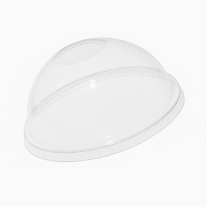 UNIQ Clear Dome Lids without Hole for 98mm - 12, 16, 20, and 24 oz Plastic Drink Cups - 1000/Case