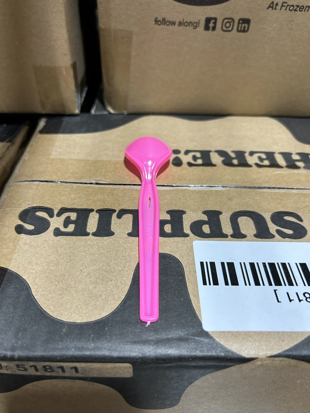 Pink Super Dessert Spoons (Cosmetic Blemishes) - 1000/Case