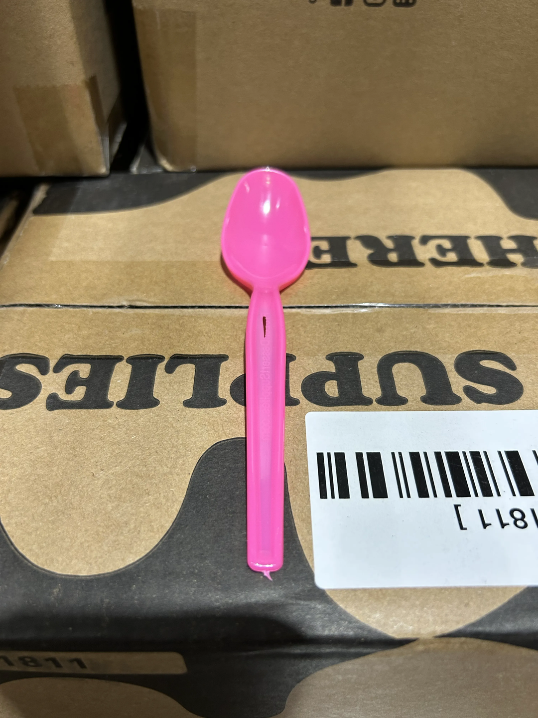 Pink Super Dessert Spoons (Cosmetic Blemishes) - 1000/Case