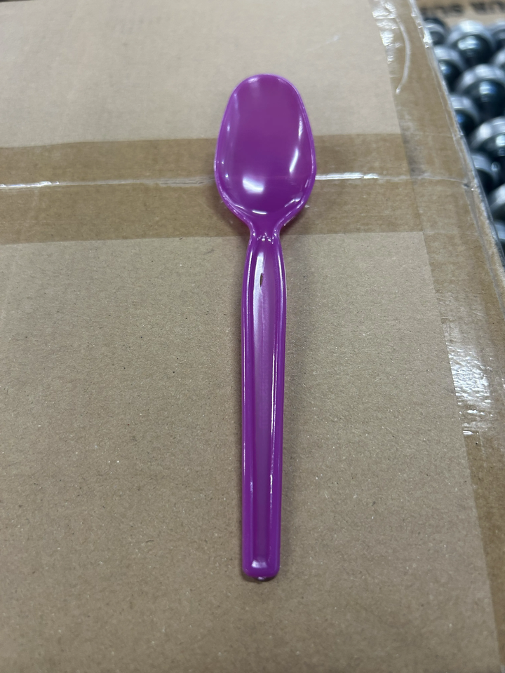 Purple Super Dessert Spoons (Cosmetic Blemishes) - 1000/Case