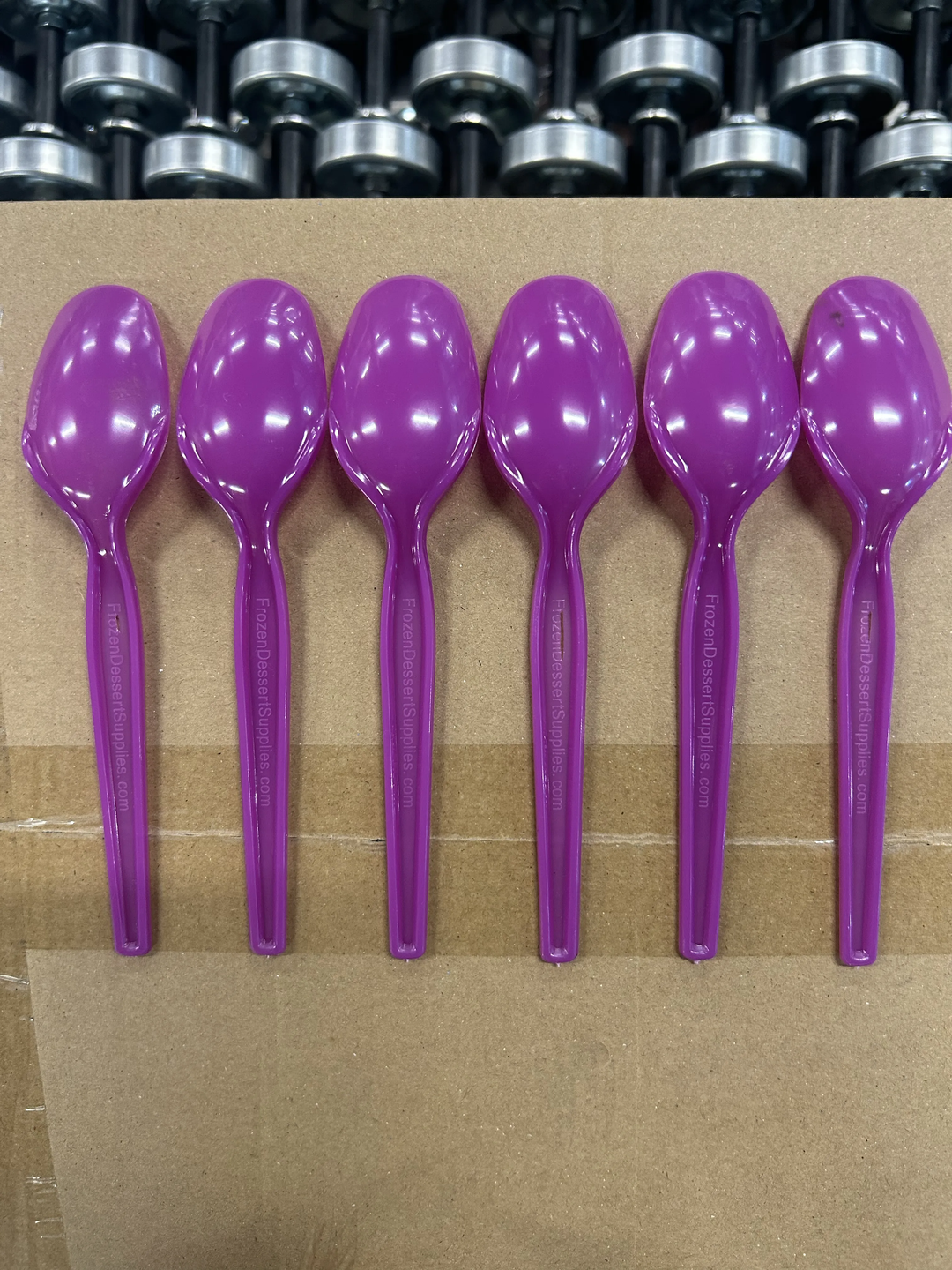 Purple Super Dessert Spoons (Cosmetic Blemishes) - 1000/Case