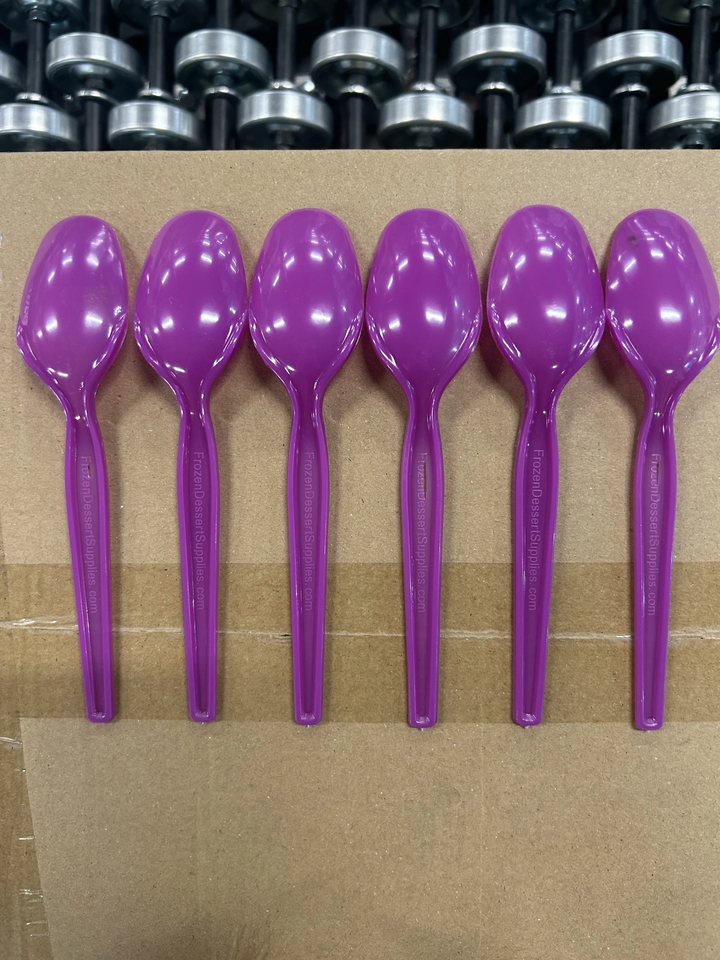 Purple Super Dessert Spoons (Cosmetic Blemishes) - 1000/Case