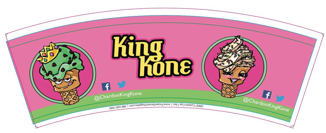 12 oz King Kone Custom Ice Cream Cups - C-KINGKONE12OZ-CUSTOM