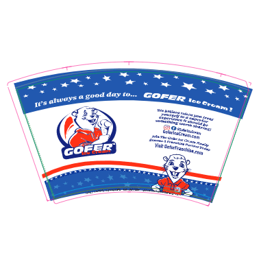 12 oz Sundae Cups - Custom Gofer Ice Cream - C-GOFER12OZ-CUSTOM