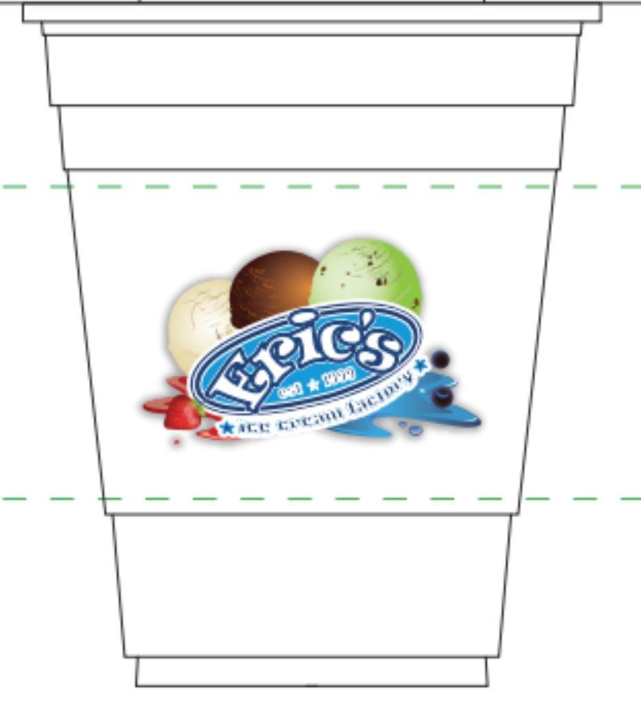16 oz Eric's Ice Cream Factory Custom PET Cups - C-ERICSICECREAM16OZPET-CUSTOM