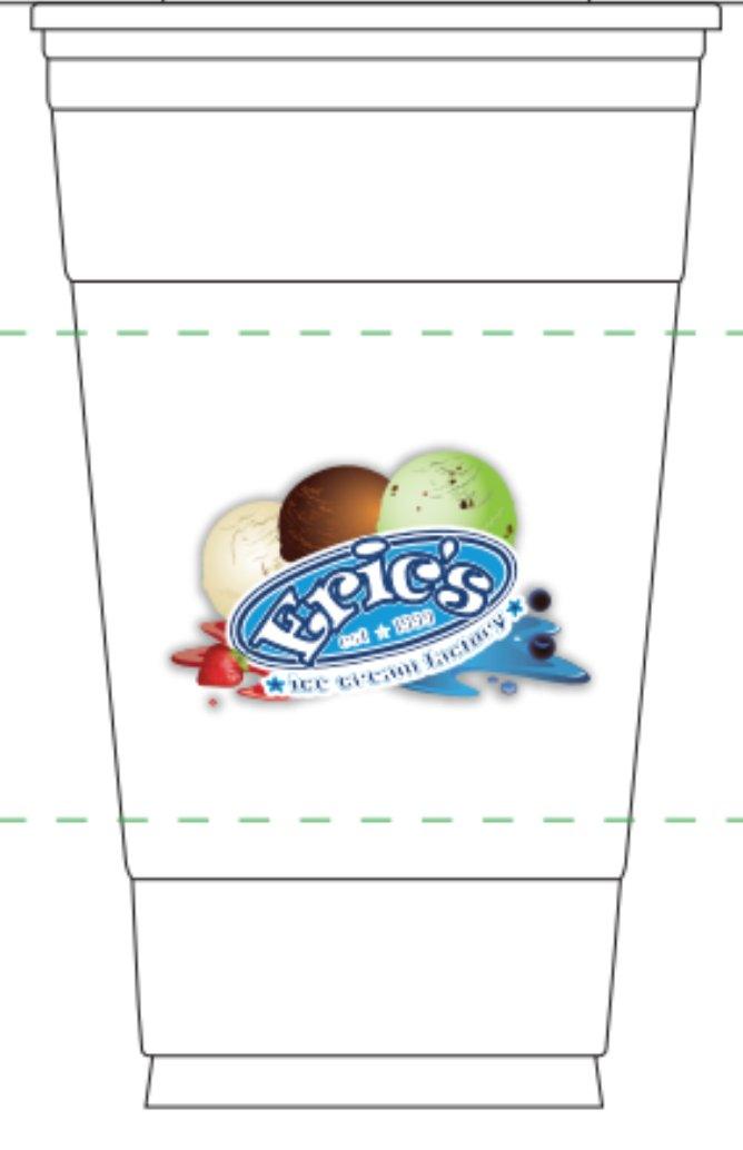 24 oz Eric's Ice Cream Factory Custom PET Cups - C-ERICSICECREAM24OZPET-CUSTOM