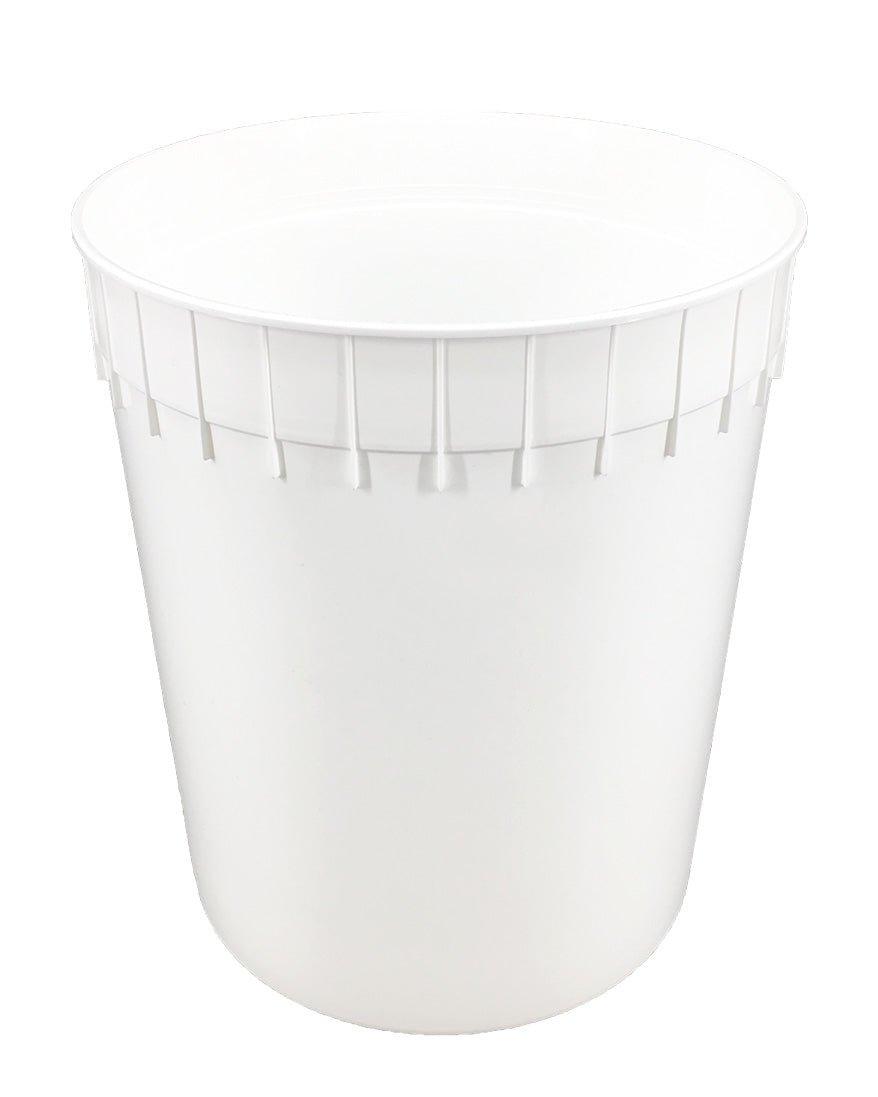 3 Gallon White Plastic Ice Cream Tubs (Without Lids) - 10 Count - Frozen Dessert Supplies