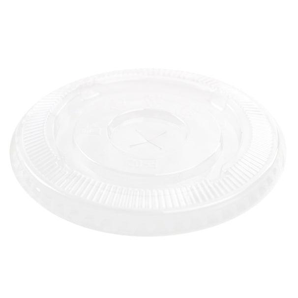 UNIQIFY® 16/20/24 oz Clear Flat Plastic Lids - 98mm - Frozen Dessert Supplies 98010