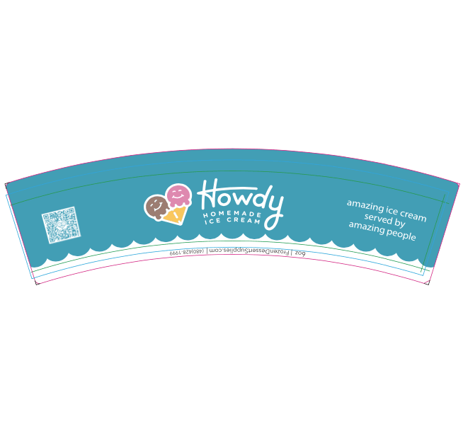 6 oz Howdy Homemade Custom Ice Cream Cups - C-HOWDY6OZCUP-CUSTOM