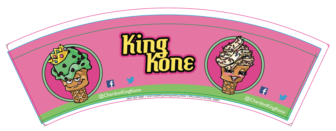 8 oz King Kone Custom Ice Cream Cups - C-KINGKONE08OZ-CUSTOM