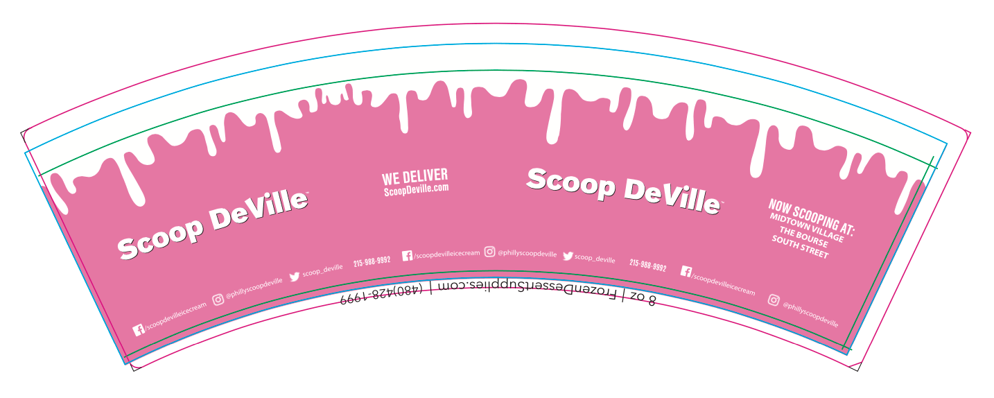 8 oz Scoop Deville Custom Ice Cream Cups Frozen Dessert Supplies